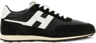 Hogan H699 Logo-patch Sneakers - Heren - Sneakers - Zwart - 41 EU - Leer - Schoenen