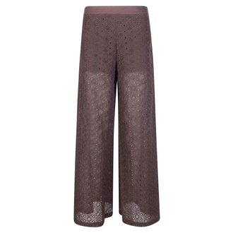Pinko Wide Trousers, female, Brown, Size: 2XS Kimmy Pantalone Popeline