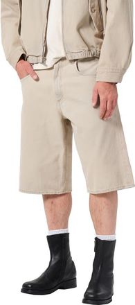 A Gold E Fusion Slouchy Denim Skater Shorts in Burnished Khaki Md Khaki Wsh at Nordstrom, Size 34