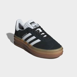adidas Sneaker ADIDAS ORIGINALS GAZELLE BOLD, Damen, Gr. 38,5, schwarz-weiss (core schwarz, ftwr wei&szlig;, ftwr wei&szlig;), Leder, Synthetik, Schuhe Sneaker