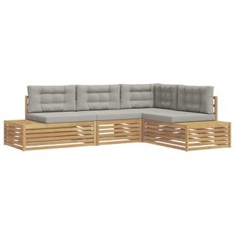 vidaXL 4 Pieza Conjunto De Sof&aacute;s De Exterior Poli&eacute;ster Blanco Vidaxl