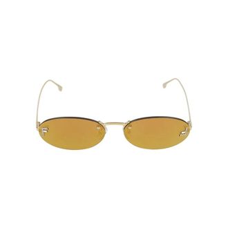 Fendi First Oval Sunglasses - unisex - Fendi - Sunglasses - Yellow - 54 MM - Accessories