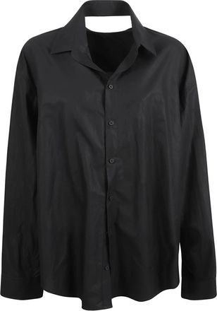 Balenciaga Opgeschorte Jurk - Dames - Overhemden - Zwart - S - Katoen - Overhemden