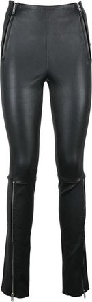 Helmut Lang Skinny leren broek - Dames - Leren Broeken - Zwart - M - Leer - Broeken