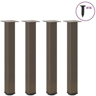 vidaXL Vidaxl - Patas Para Mesa Consola 4 Unidades Acero Natural 72-74 Cm Acero