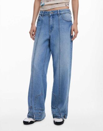 Desigual Jeans dritti blu con effetto rovesciato
