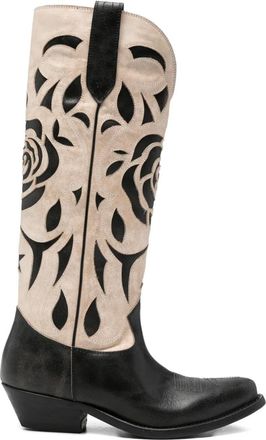 Golden Goose Stivali Wish Star con ricamo 40mm - Nero