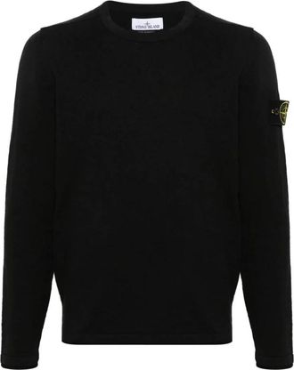 Stone Island Klassieke sweater met ronde hals - Heren - Sweatshirts - Zwart - 2XL - Hoodies & sweatvesten