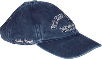 Golden Goose Vintage Embroidered Blue Baseball Cap