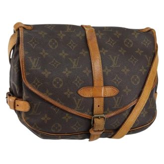 Louis Vuitton Saumur Monogram Canvas Brown Canvas Handbag (Pre-Owned)