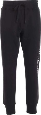 Versace Jeans Couture Zwarte katoenen fleece sweatpants - Heren - Sweatpants - Zwart - L - Katoen - Broeken