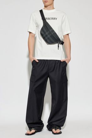 Burberry T-shirt With Logo, Mens, White