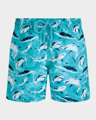 Vilebrequin Men & apos;s Requins Shark-Print Swim Shorts