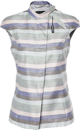 Emporio Armani striped short-sleeve jacket - Blue