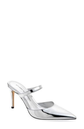 Stuart Weitzman Power Mule 85 Pump in Silver Specchio at Nordstrom, Size 10.5