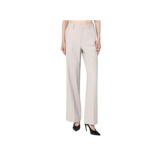 Victoria Beckham High-Waisted Wide-Leg Broeken - Dames - Broeken - Grijs - Maat: 2XS Wol