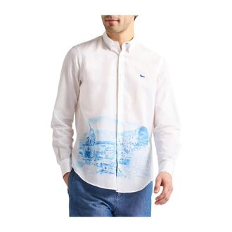Harmont & Blaine Shirts - Heren - Casual Overhemden - Wit - XL - Katoen - Overhemden