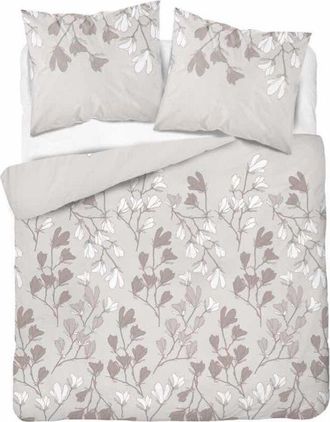 OEM Juego De Cama De Franela 220x200 Con Flores Claras En Beige