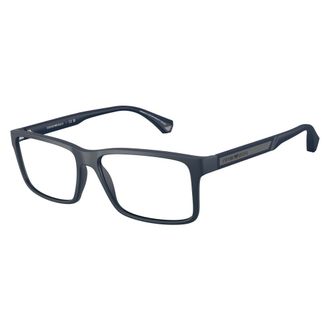 Emporio Armani Glasses, male, Blue, Size: 56 MM Rectangle Optical Frame