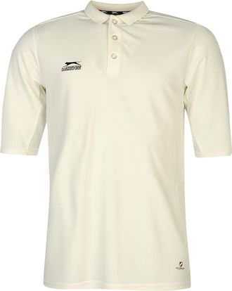Slazenger Mens Three Quarter Cricket Polo Shirt Tee Top Casual Summer Sports White XL