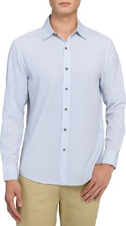 W.R.K Slim Fit Light Green Grid Check Performance Button-Up Shirt at Nordstrom, Size Xx-Large