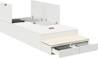vidaXL Storage Bed Frame White 236.5 x 90 x 31.5 cm Engineered wood Vidaxl
