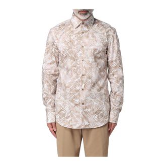 HUGO BOSS Heren, Overhemden, Beige, Maat: 4XL Katoen