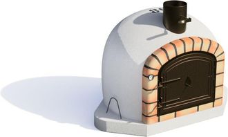 Movelar Horno De Le&ntilde;a Exterior De Obra Vulcano Esquina Blanco 80x80x67 Cm Sin Aislamiento Horno De Le&ntilde;a Para Rinc&oacute;n Exterior - Ref: 7009/1 - Movelar