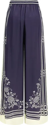 Alemais Womens Banderra Silk Pants Ink Trousers