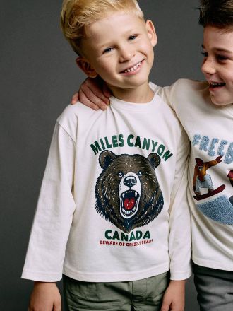 Vertbaudet Jungen 2-in-1-Shirt mit Recycling-Baumwolle wei&szlig;