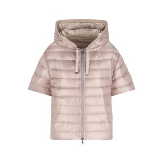 Herno Winter Jackets, female, Pink, Size: XS Short-Sleeve Quilted Jacket
