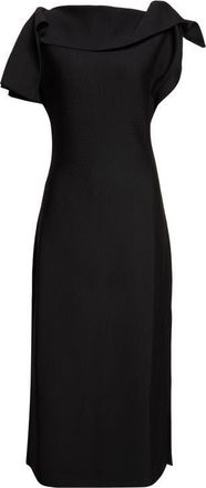 Oscar De La Renta Drape Neck Sweater Dress in Black at Nordstrom, Size X-Small