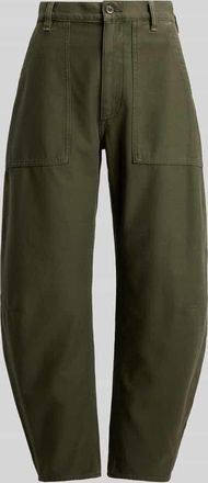 Polo Ralph Lauren Tapered Stoffhose aus reiner Baumwolle in Oliv, Gr&ouml;&szlig;e 34