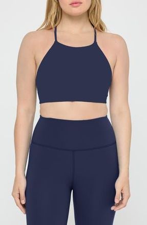 Spiritual Gangster Suki Crop Halter Performance Crop Tank in Indigo at Nordstrom Rack, Size X-Large