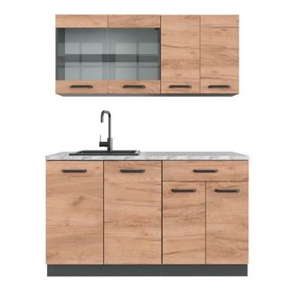 Vicco Cocina Vers&aacute;til R-line, Oro Power Roble/antracita, 140 Cm, Et M&aacute;rmol