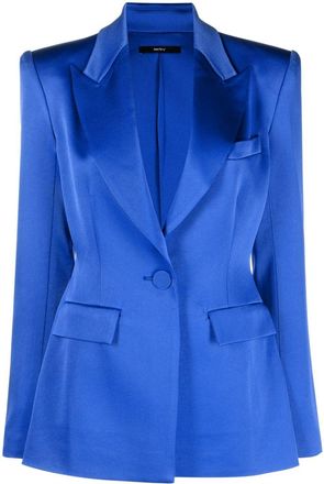 Alex Perry single-breasted satin blazer - women - Triacetate/Triacetate/Polyester/Polyester - 8 - Blue