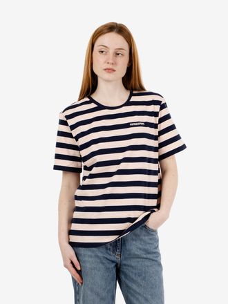 Patrizia Pepe T-shirt righe in cotone blue / coral