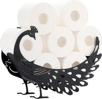 OEM Portarrollos De Papel Higi&eacute;nico De Metal Negro Mate, Estilo Animal Para Ba&ntilde;o Y Cocina (pavo Real)
