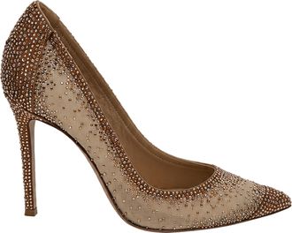 Gianvito Rossi Pre-owned Womens Rania 105mm Rhinestone Pumps in Beige - Size EU 38