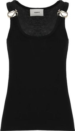 Coperni Lichtgewicht Logo Tanktop - Dames - Tops zonder mouwen - Zwart - L - Katoen - Tops