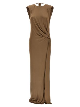 Elisabetta Franchi Beige Viscose Long Womens Dress