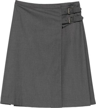 Dunst Buckle A-line Midi Skirt