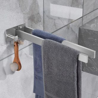 OEM Toallero Doble Cuadrado De Acero Inoxidable Para Montaje En Pared, 39 Cm, Color Plata, Para Ba&ntilde;o Y Cocina - Crezuo