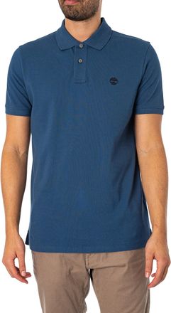 Timberland Mens Millers River Pique Polo T-Shirt - Short Sleeved (Dark Denim) XXL