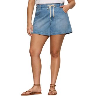 Sanctuary Idyll Tie Waist Denim Shorts in Serenade Blue at Nordstrom, Size 3 X