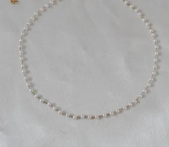 Ellie Vail Womens Sheena Dainty Pearl Necklace In White
