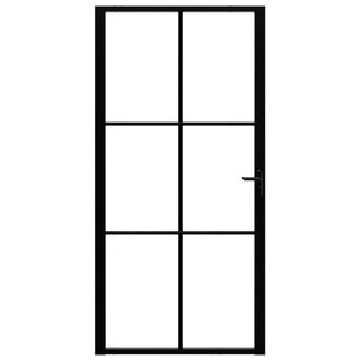 Berkfield Home Interior Door ESG Glass & Aluminium 102.5x201.5 cm Black