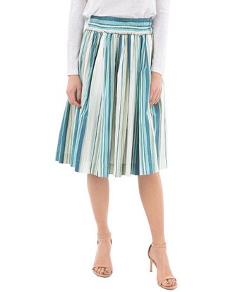 Woolrich Striped Popeline Flared Skirt