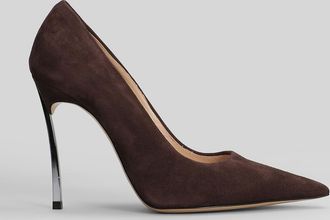 Casadei Blade Pumps In Brown Suede