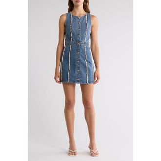 Re/Done Fray Denim Dress in Bruna at Nordstrom Rack, Size X-Small